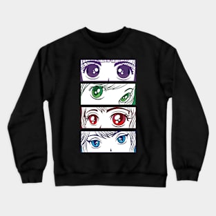 Anime Girl Close Up Eyes Crewneck Sweatshirt